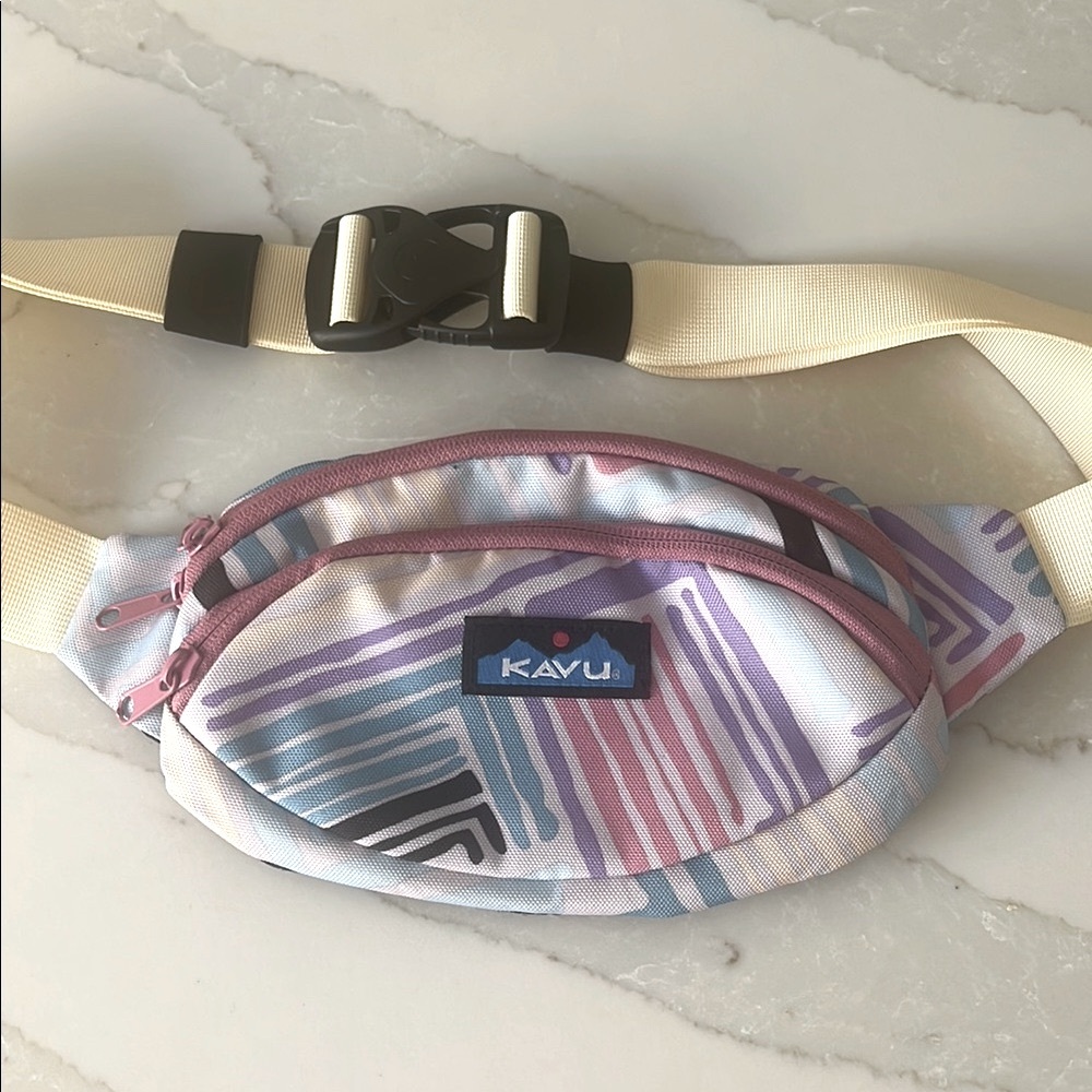 Kavu Can as Spectator Multicolor Striped Belt Sling Bag